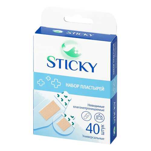 Пластырь Sticky влагостойкий невидимый набор 40 шт. в Доктор Столетов