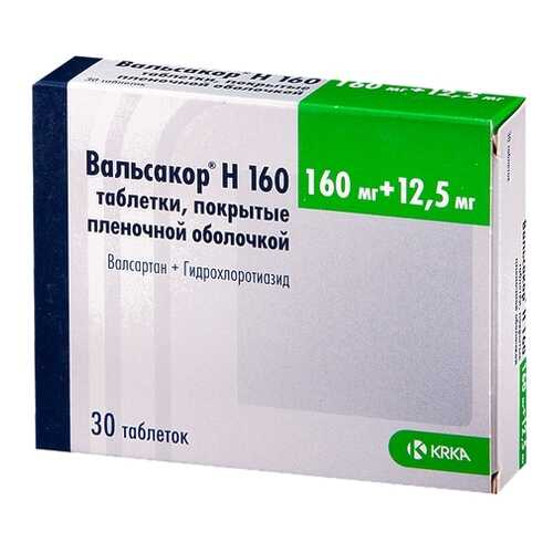 Вальсакор Н160 таблетки 160 мг+12,5 мг 30 шт. в Доктор Столетов