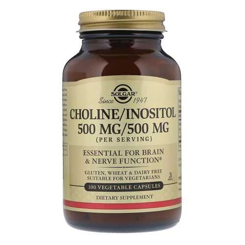 Холин, инозитол Solgar Choline / Inositol 100 капс. без вкуса в Доктор Столетов